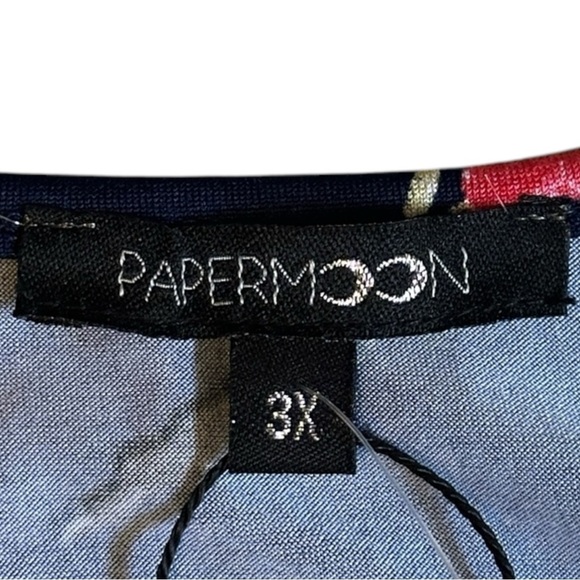 🌺 Papermoon Cami Tank Top Size 3X NWT Blue Dark Floral Print Stretchy Summer - Picture 8 of 10